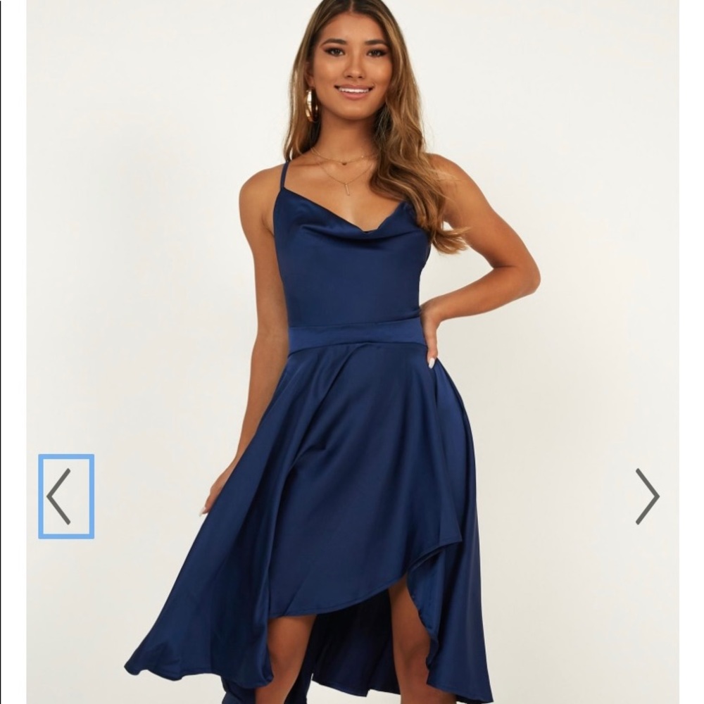 Navy Blue Satin Dress SOMETHING IN THE WATER DRESS | Size 12